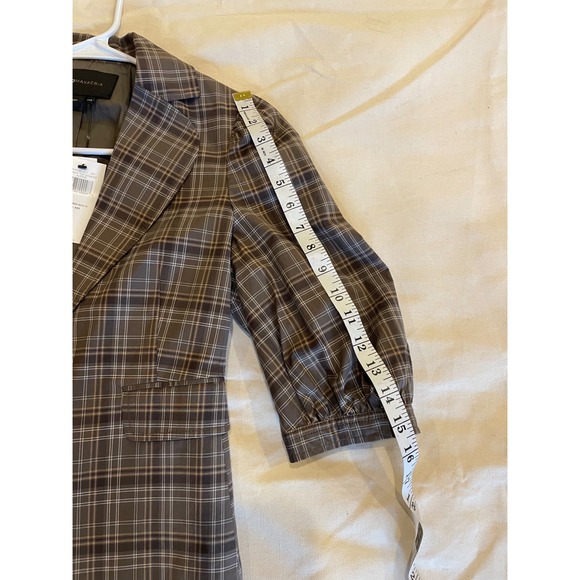 BCBGMAXAZRIA‎ Nancy The Double B Suiting Blazer Plaid Puff Sleeve XXS 3/4 sleeve - Picture 8 of 12